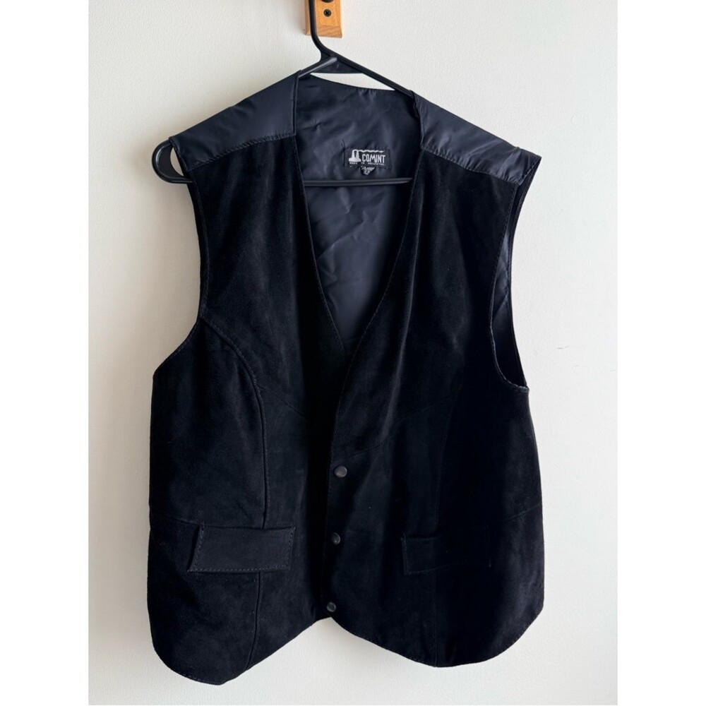 Vintage COMINT Suede Lined vest - Black 2XL
